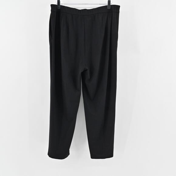 EILEEN FISHER Womens Pants Size L Classic Black Straight Leg Trousers Corpcore - Picture 4 of 11